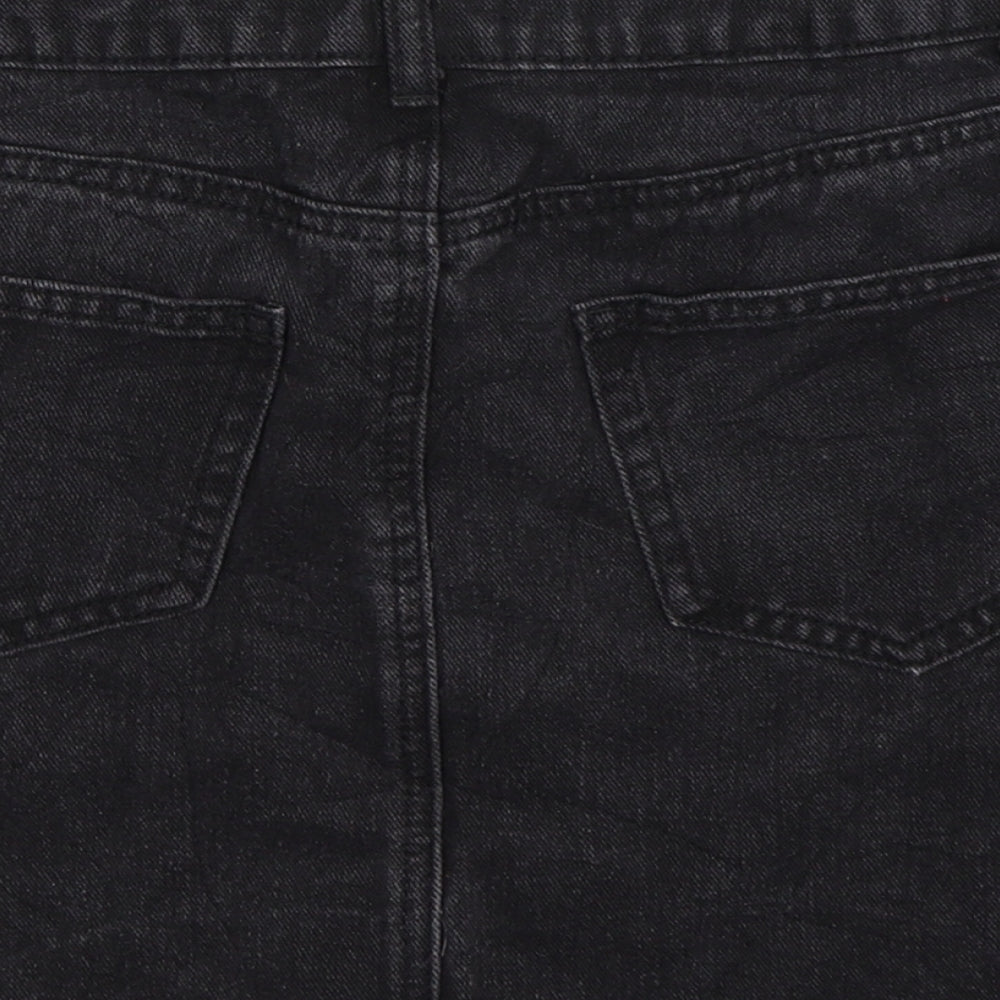 Denim Co Womens Black Denim A-Line Skirt Size 8