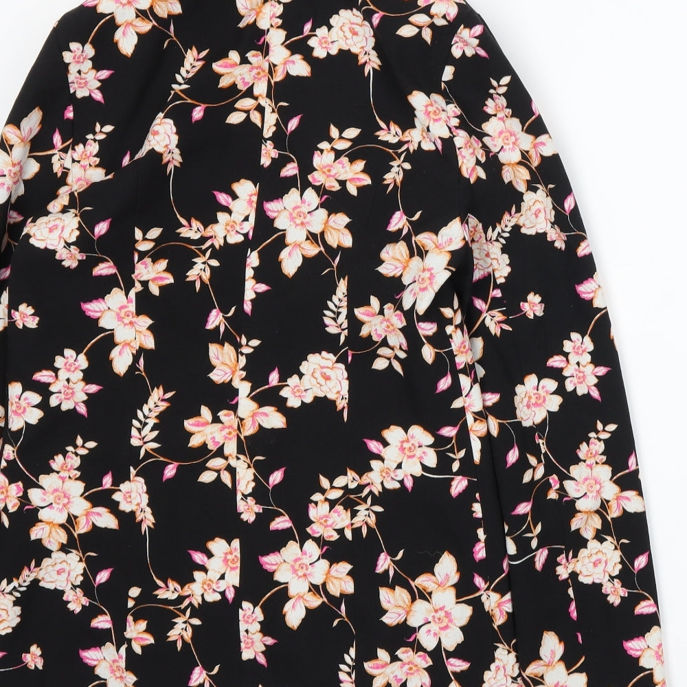 Miss Selfridge Womens Black Floral Jacket Blazer Size 10