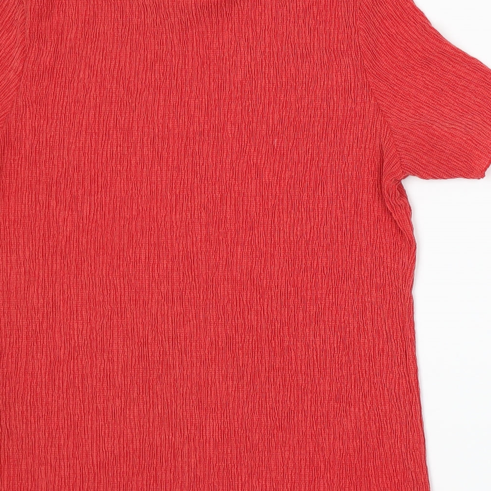 Marks and Spencer Womens Red Basic T-Shirt Size 14