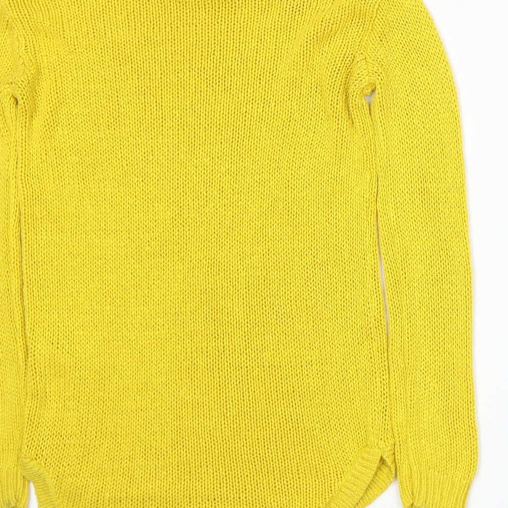 H&M Womens Yellow Knit Pullover Jumper Size XS