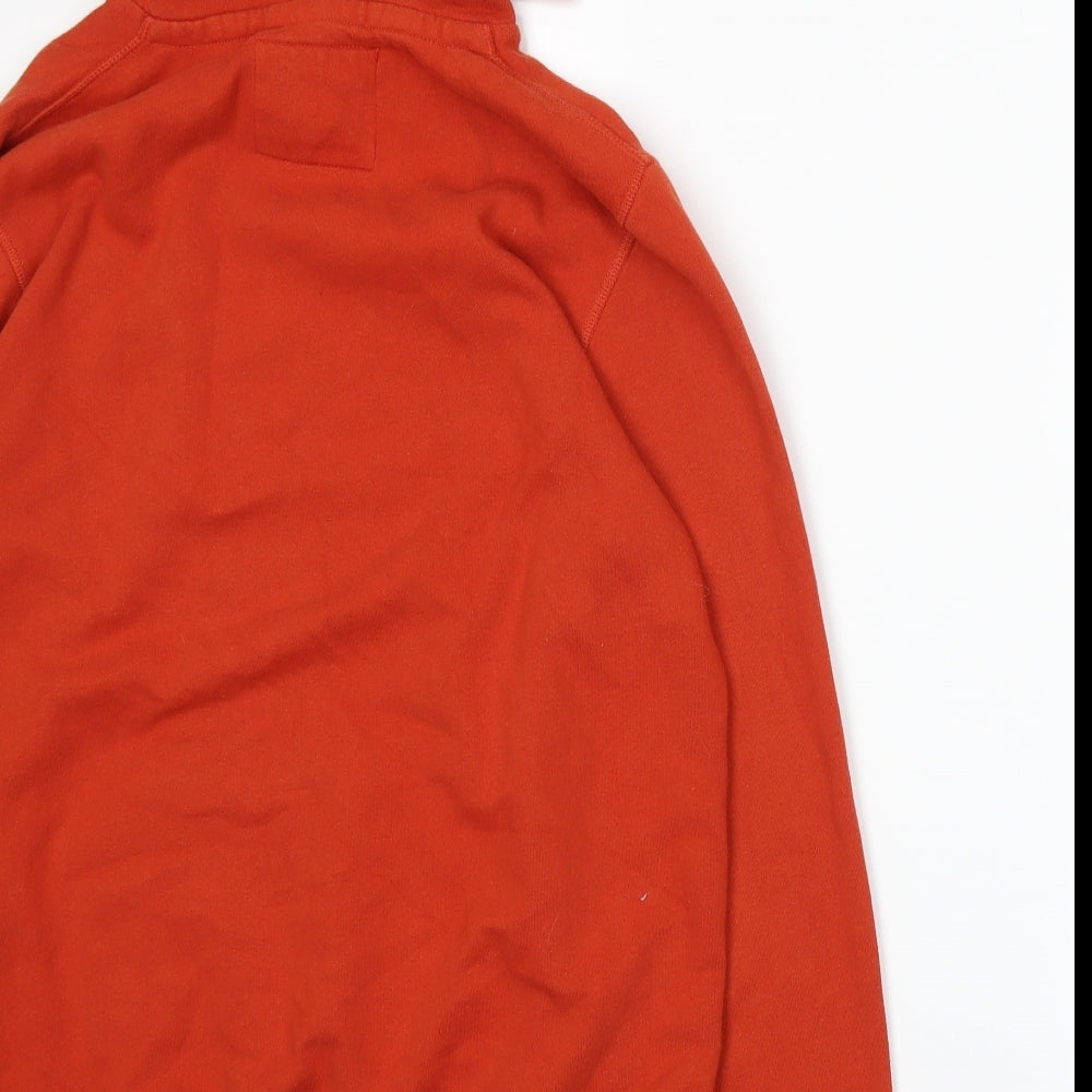 H&M Mens Orange Pullover Hoodie Size S