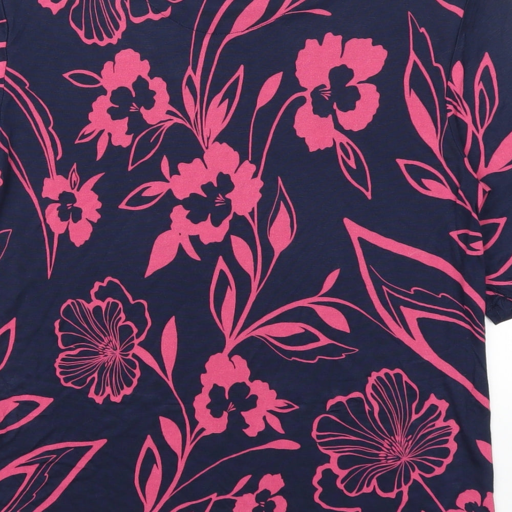 Marks and Spencer Womens Pink Floral Basic T-Shirt Size 10