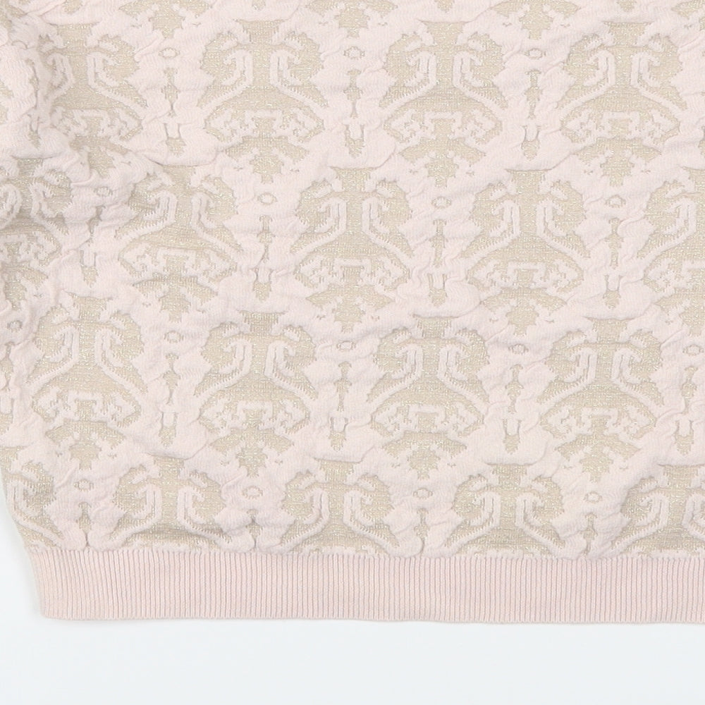 Topshop Womens Pink Geometric Pullover Jumper Size 10