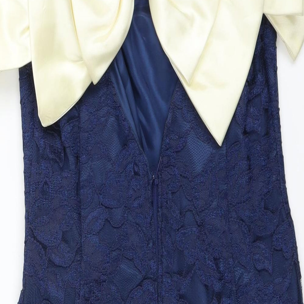 Roberta Womens Blue Floral Mini Size S