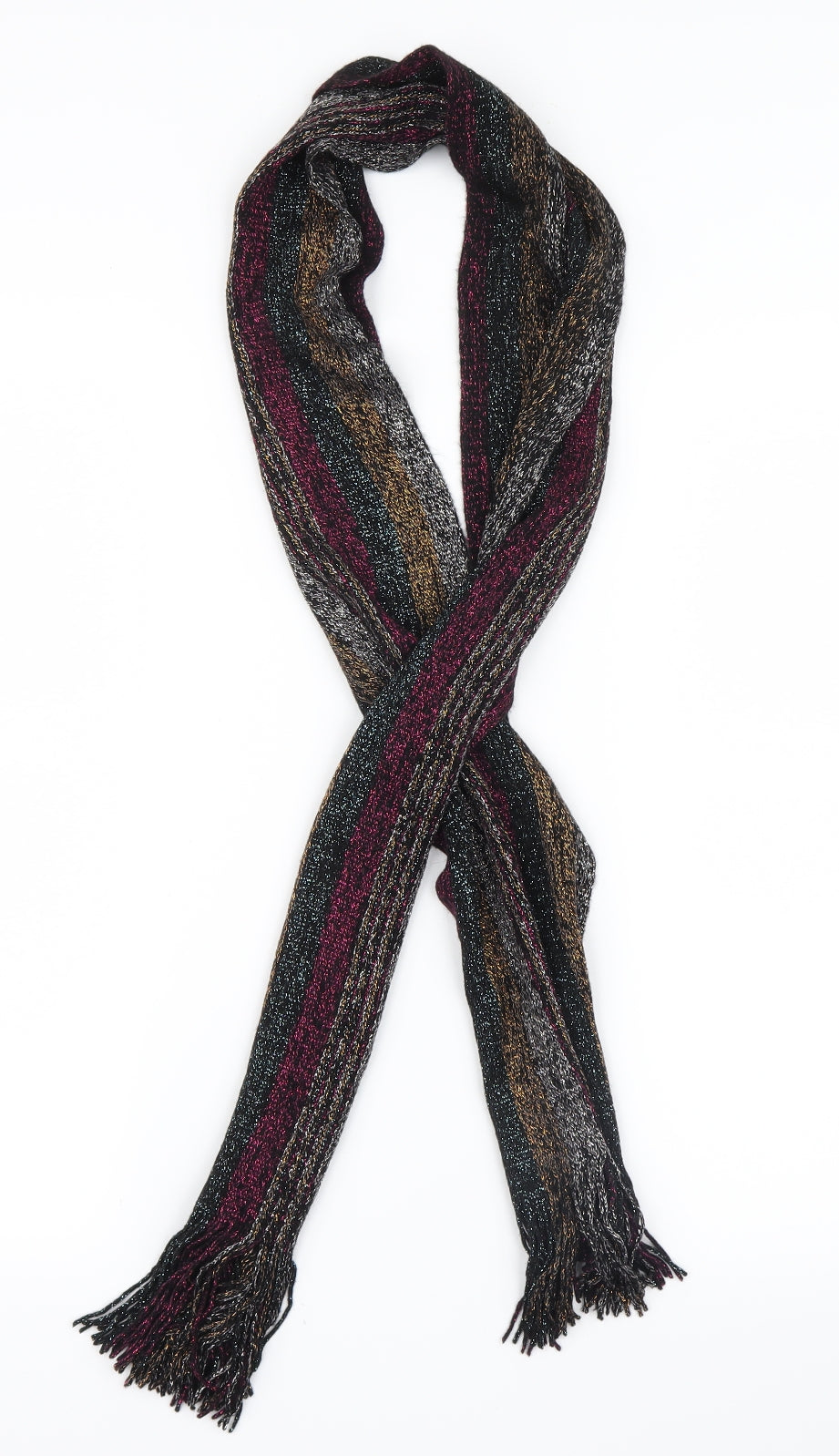 George Womens Pink Striped Scarf
