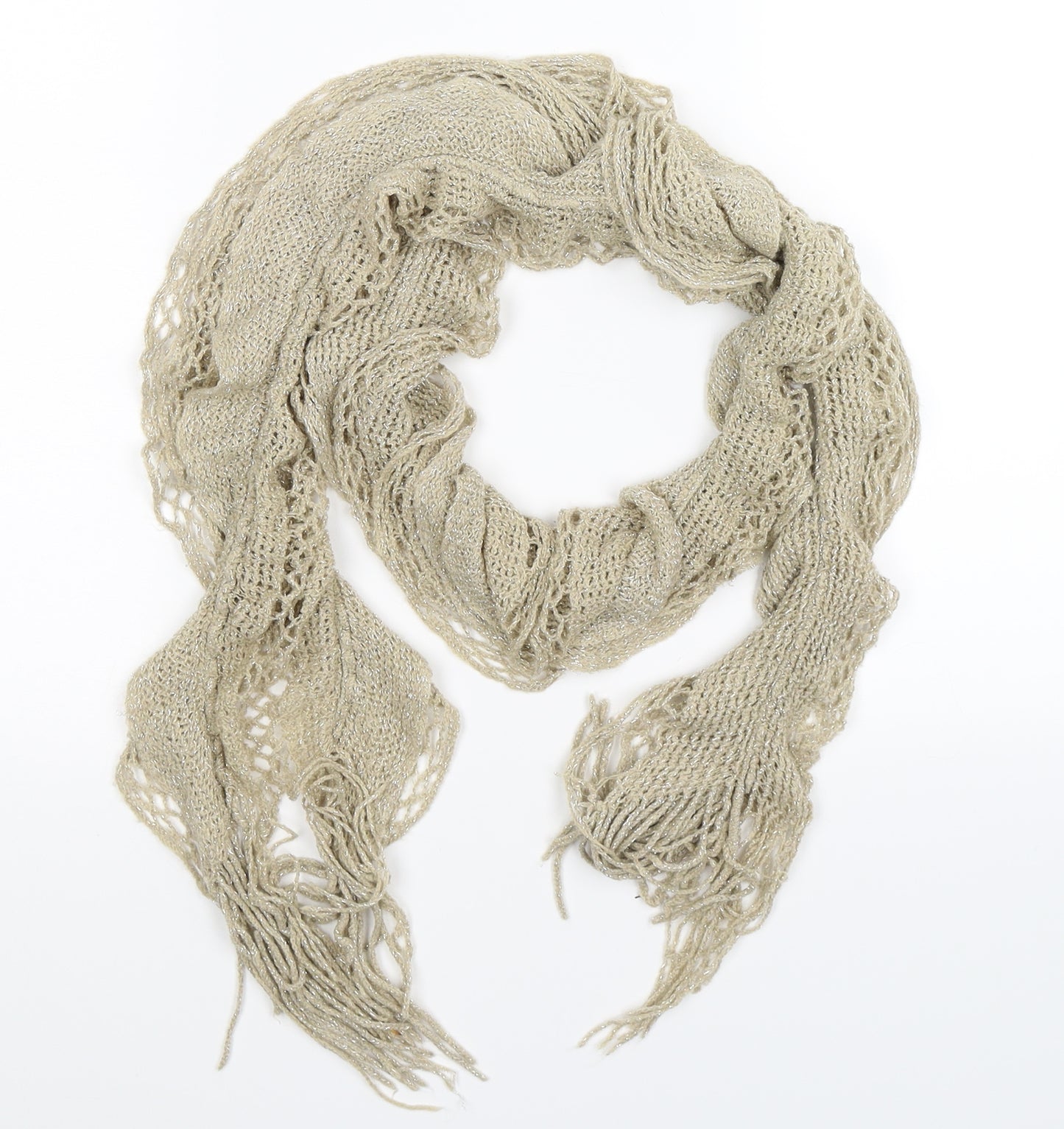 Preworn Womens Beige Knit Scarf
