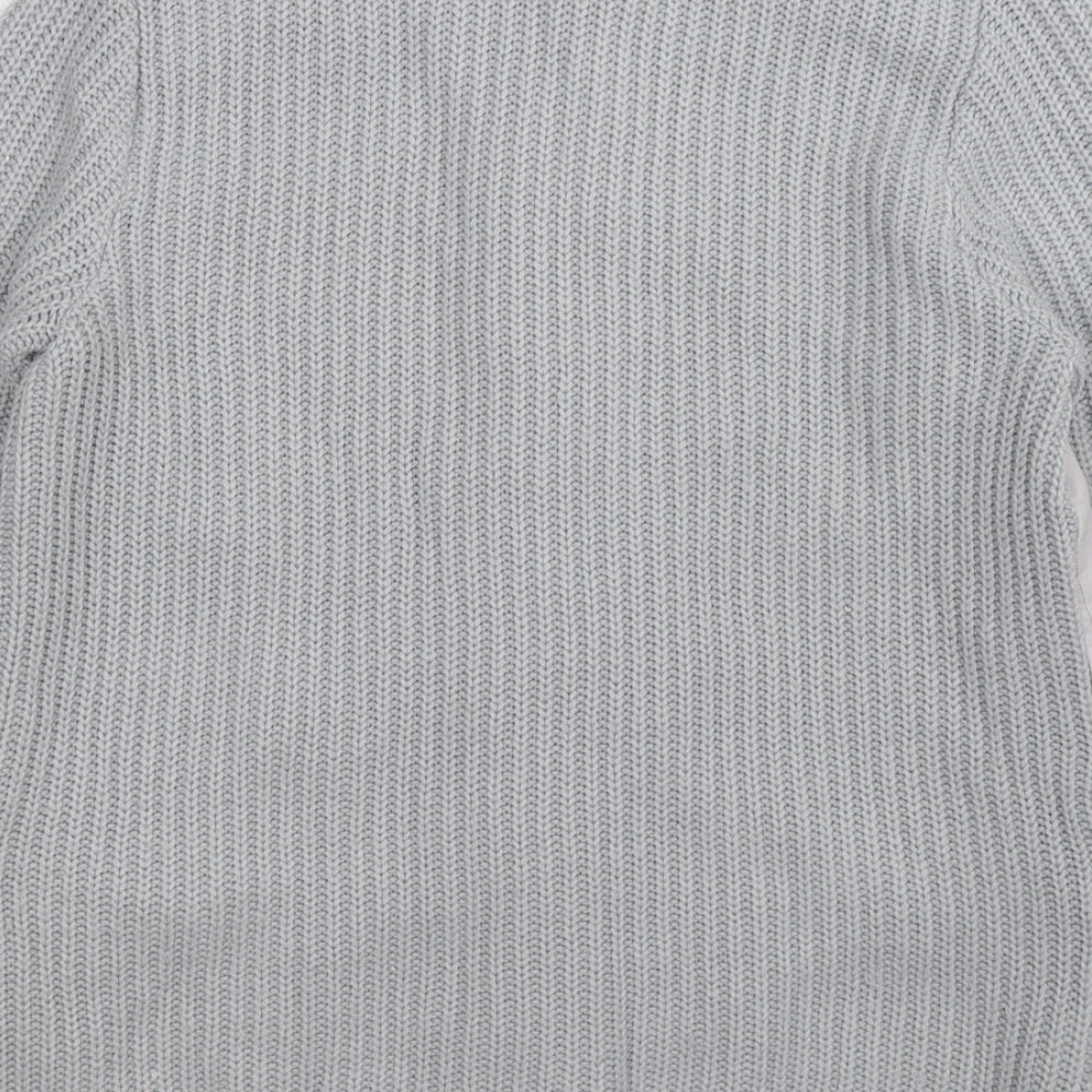St Michaels Womens Grey Striped Knit Cardigan Jumper Size 14
