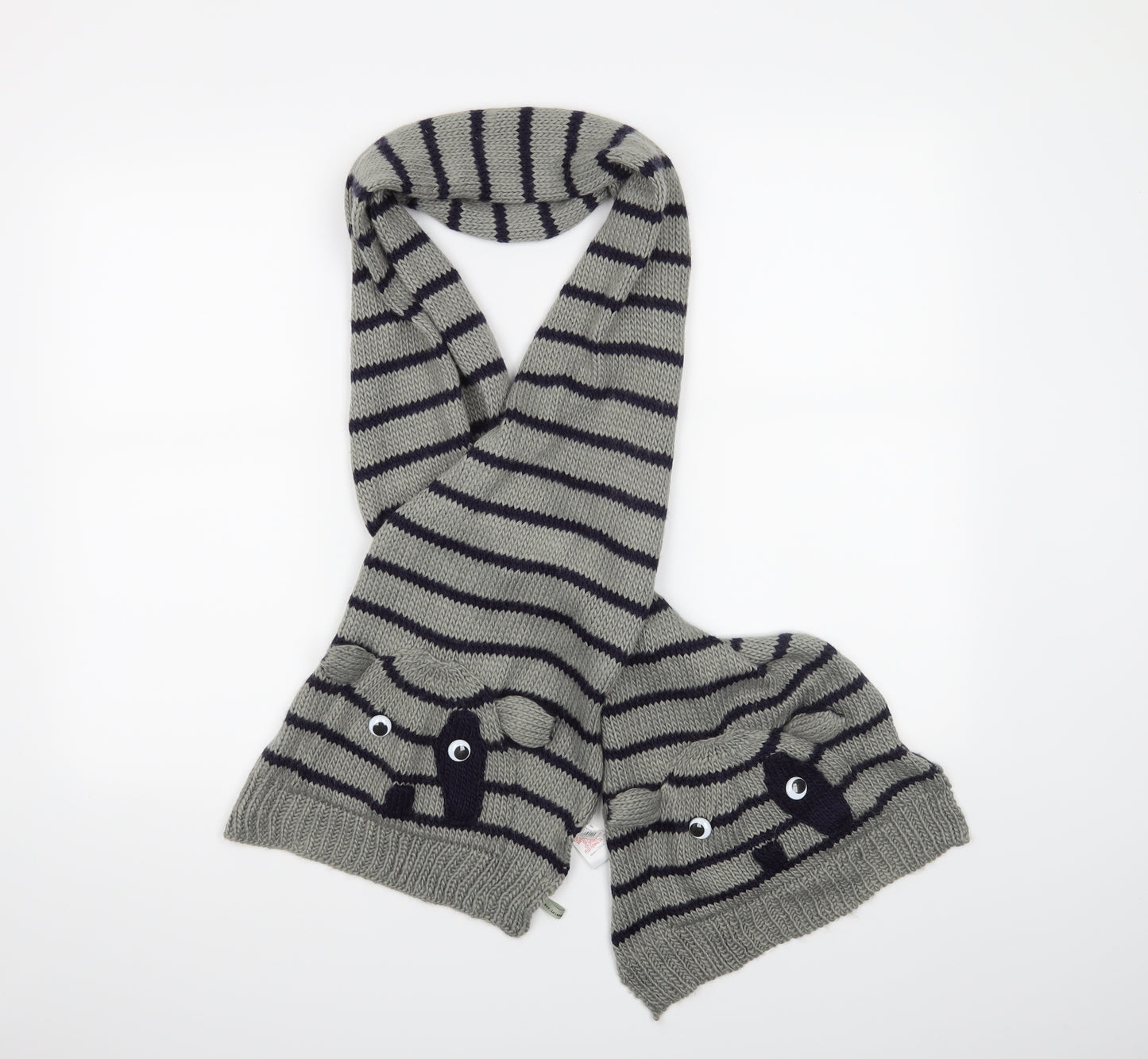 River Island Boys Grey Striped Scarf One Size