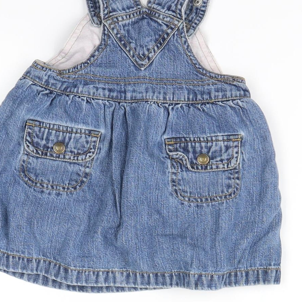 Gap Blue Pinafore/Dungaree Dress Size 6-9 Months