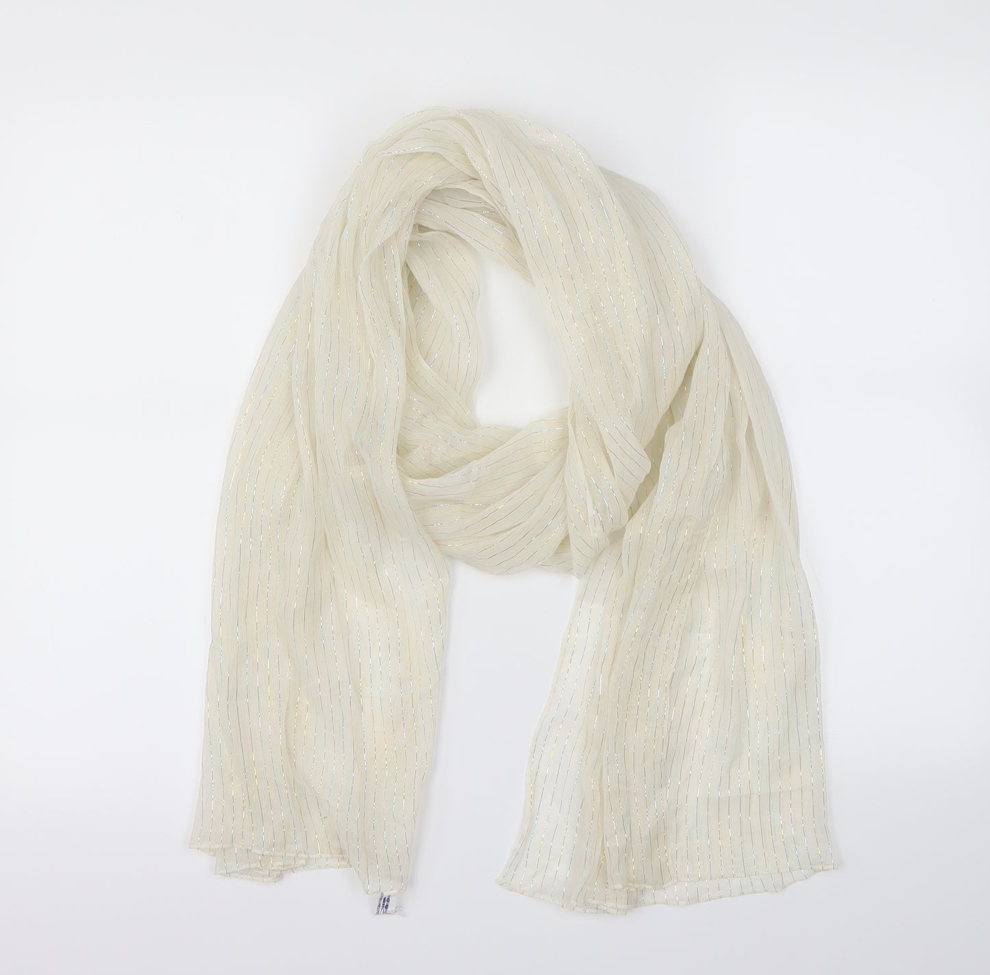 Preworn Ivory Striped Scarf