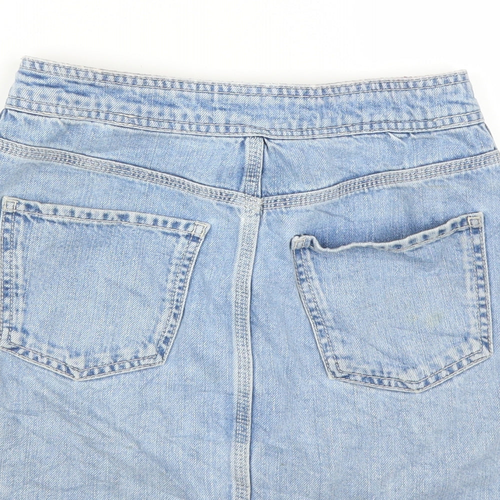 Topshop Womens Blue Mini Skirt Size 25 in