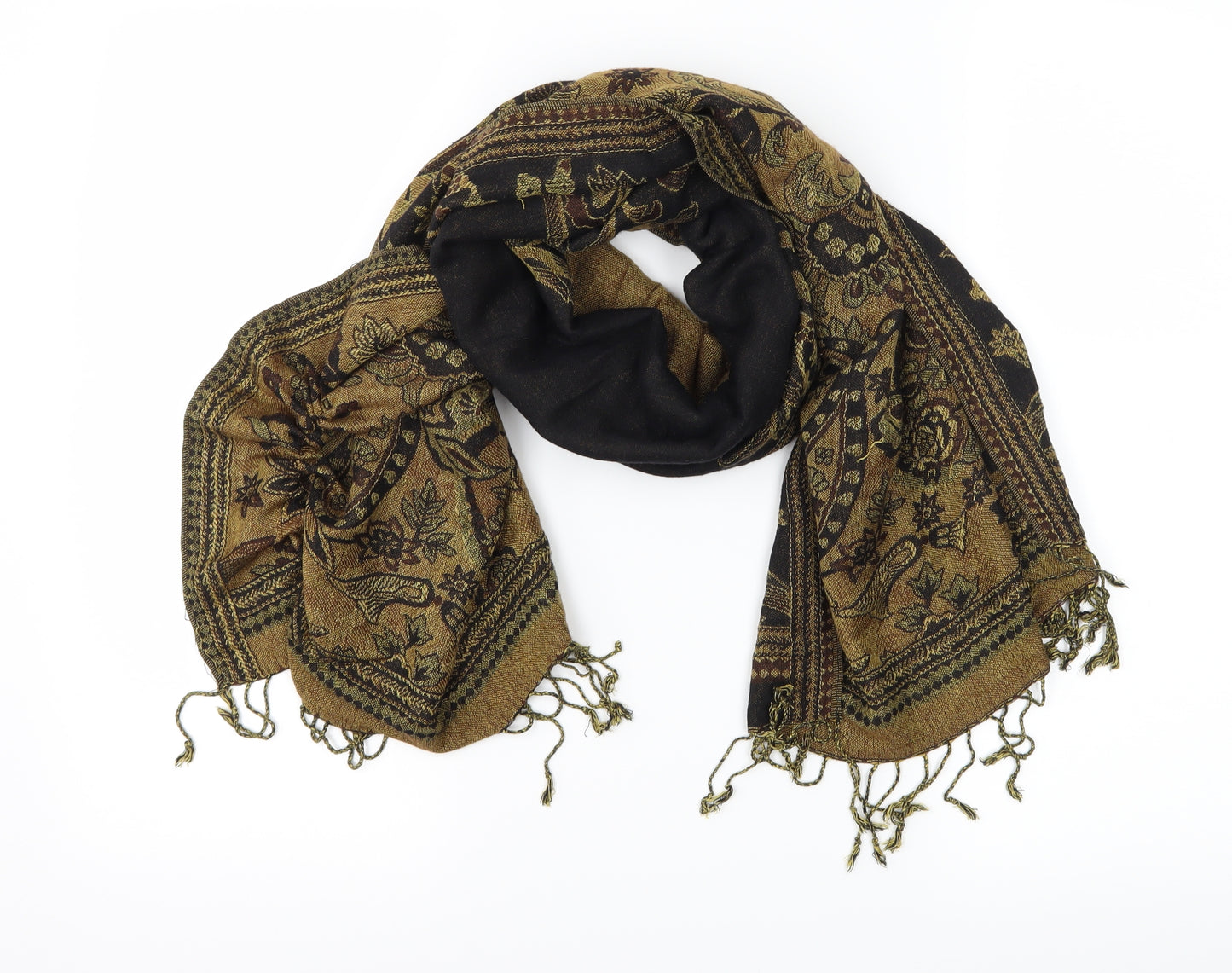 Preworn Womens Brown Floral Scarf