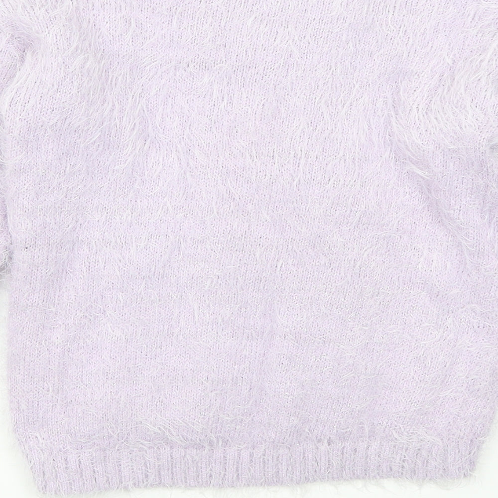 Preworn Womens Purple Pullover Jumper Size M - Star