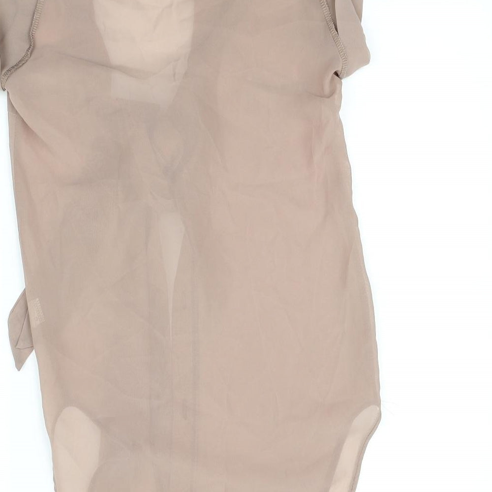 Krisp Womens Beige Basic Blouse Size 8