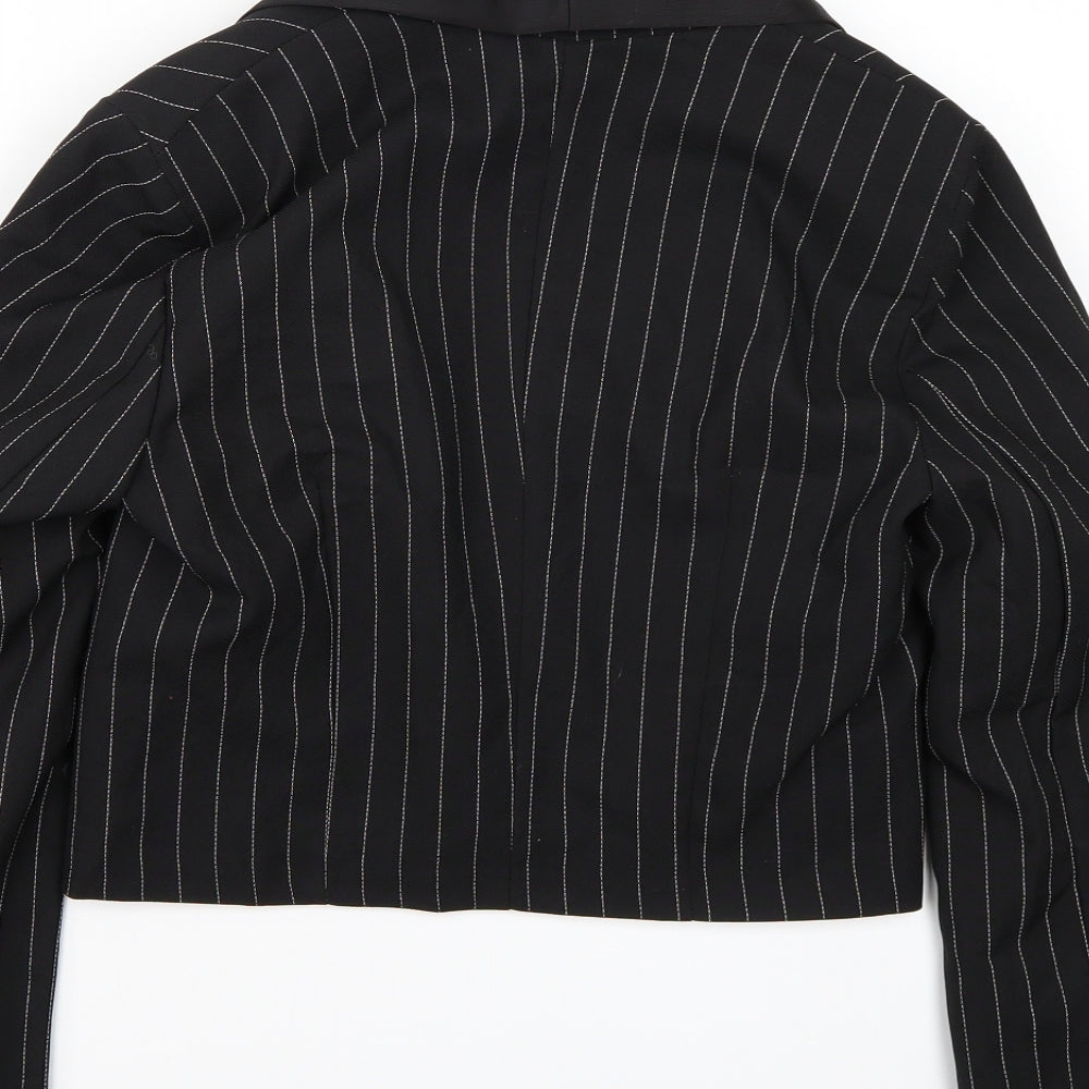 Gdg Actuel Womens Black Striped Jacket Blazer Size XS