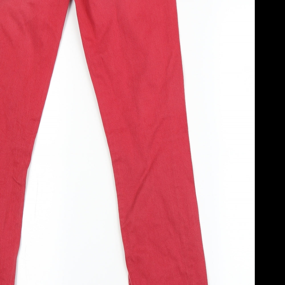trr Womens Orange Houndstooth Straight Jeans Size 12 L30 in