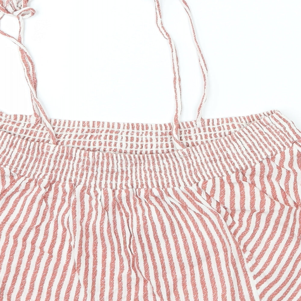 Marks and Spencer Womens Red Striped Cropped Tank Size 12