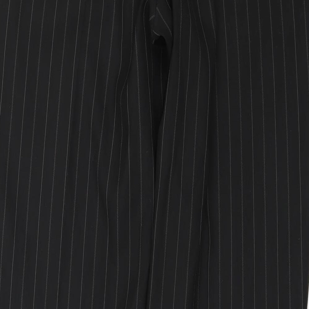 CHARLON GREY Mens Black Striped Trousers Size 30 in L31 in