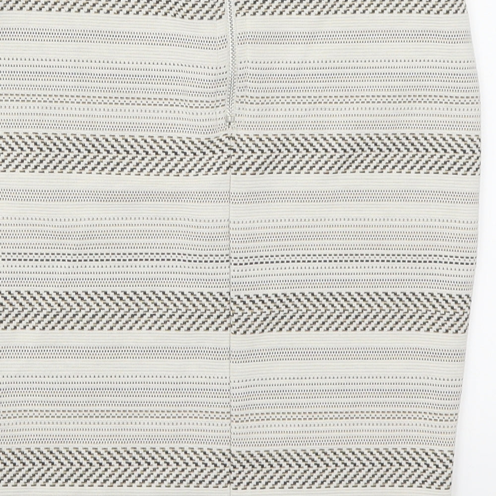 Miss Selfridge Womens Beige Striped Straight & Pencil Skirt Size 4