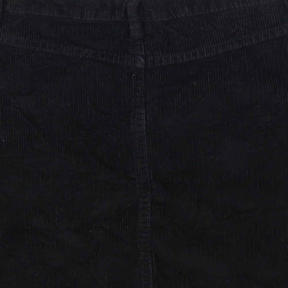 Denim & Co. Womens Black Corduroy A-Line Skirt Size 6
