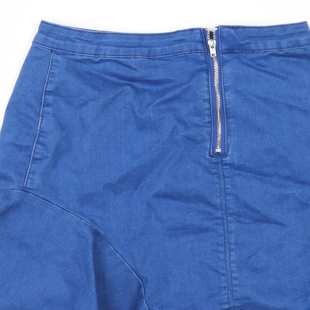 Missguided Womens Blue A-Line Skirt Size 12