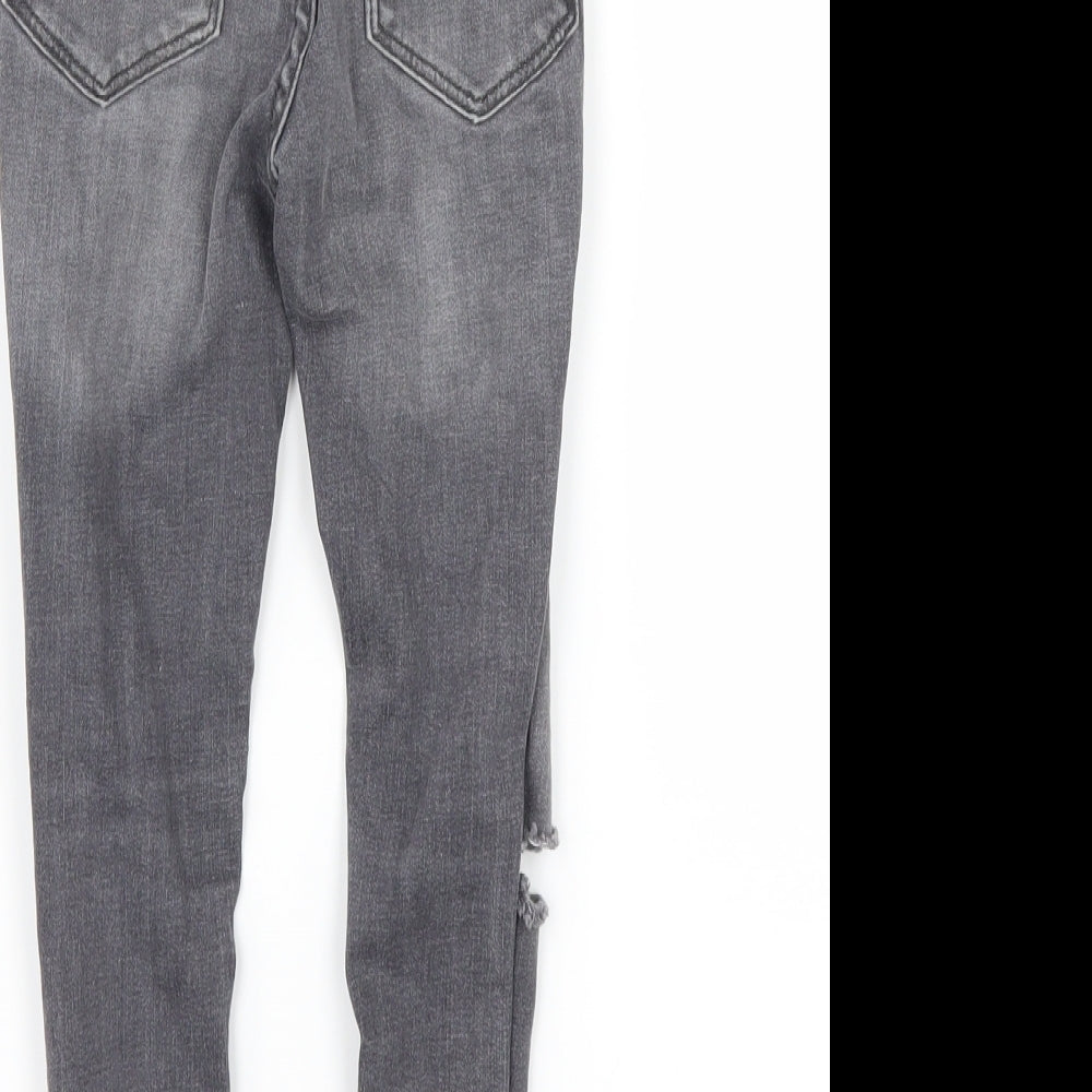 NEXT Girls Grey Denim Skinny Jeans Size 6 Years