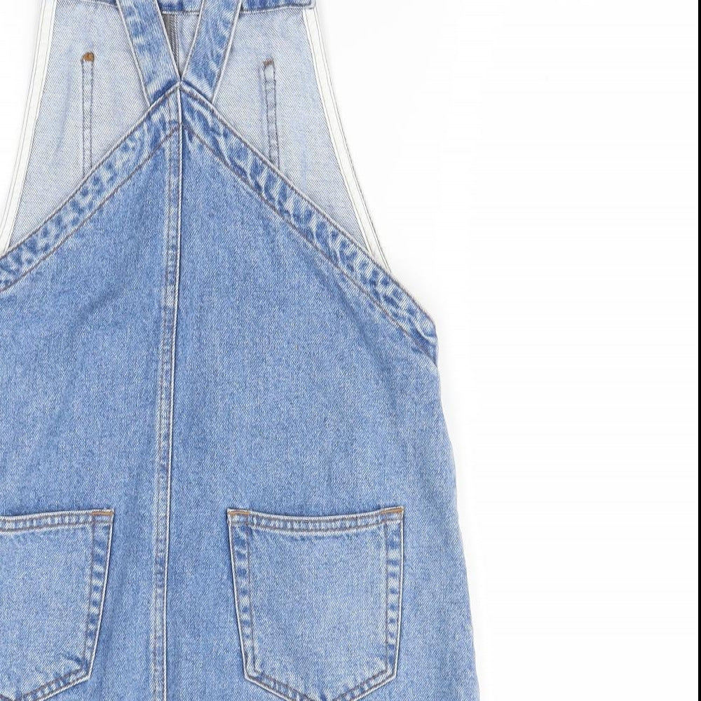 Moto Womens Blue Denim Pinafore/Dungaree Dress Size 6