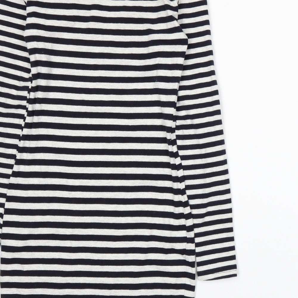 H&M Womens Blue Striped T-Shirt Dress Size XS