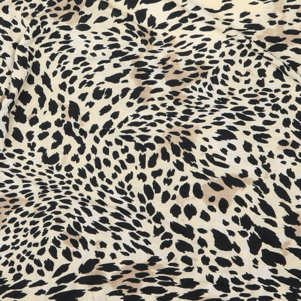 Supre Womens Brown Animal Print Jersey Basic T-Shirt Size S - oversized