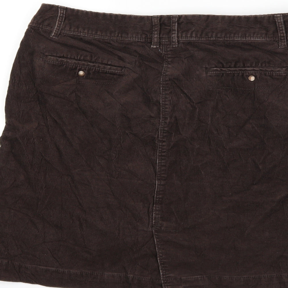 Merona Womens Brown Corduroy A-Line Skirt Size 34 in