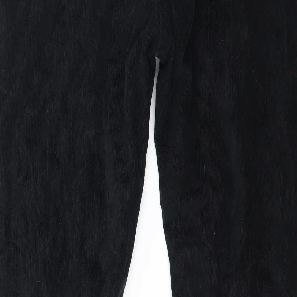 Preworn Womens Black Corduroy Trousers Size 34 in L28 in