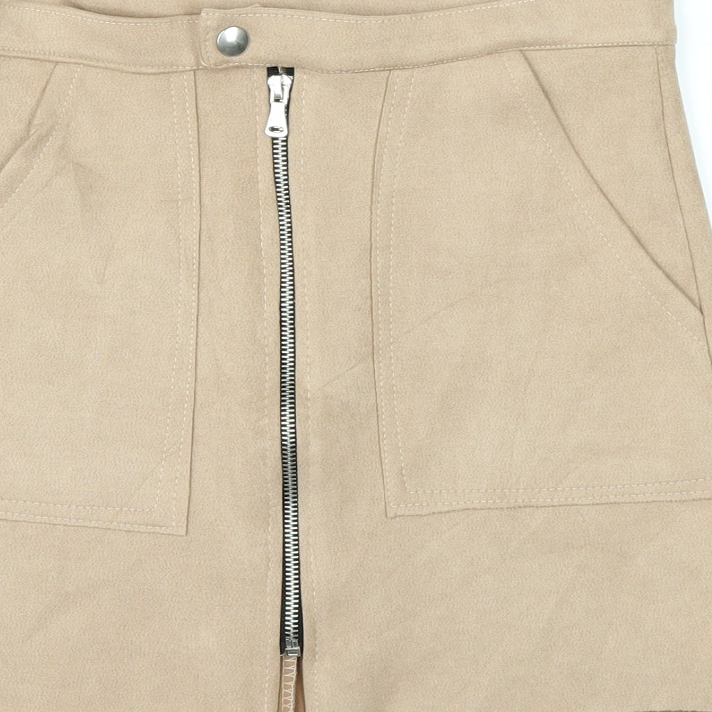Preworn Womens Beige A-Line Skirt Size S