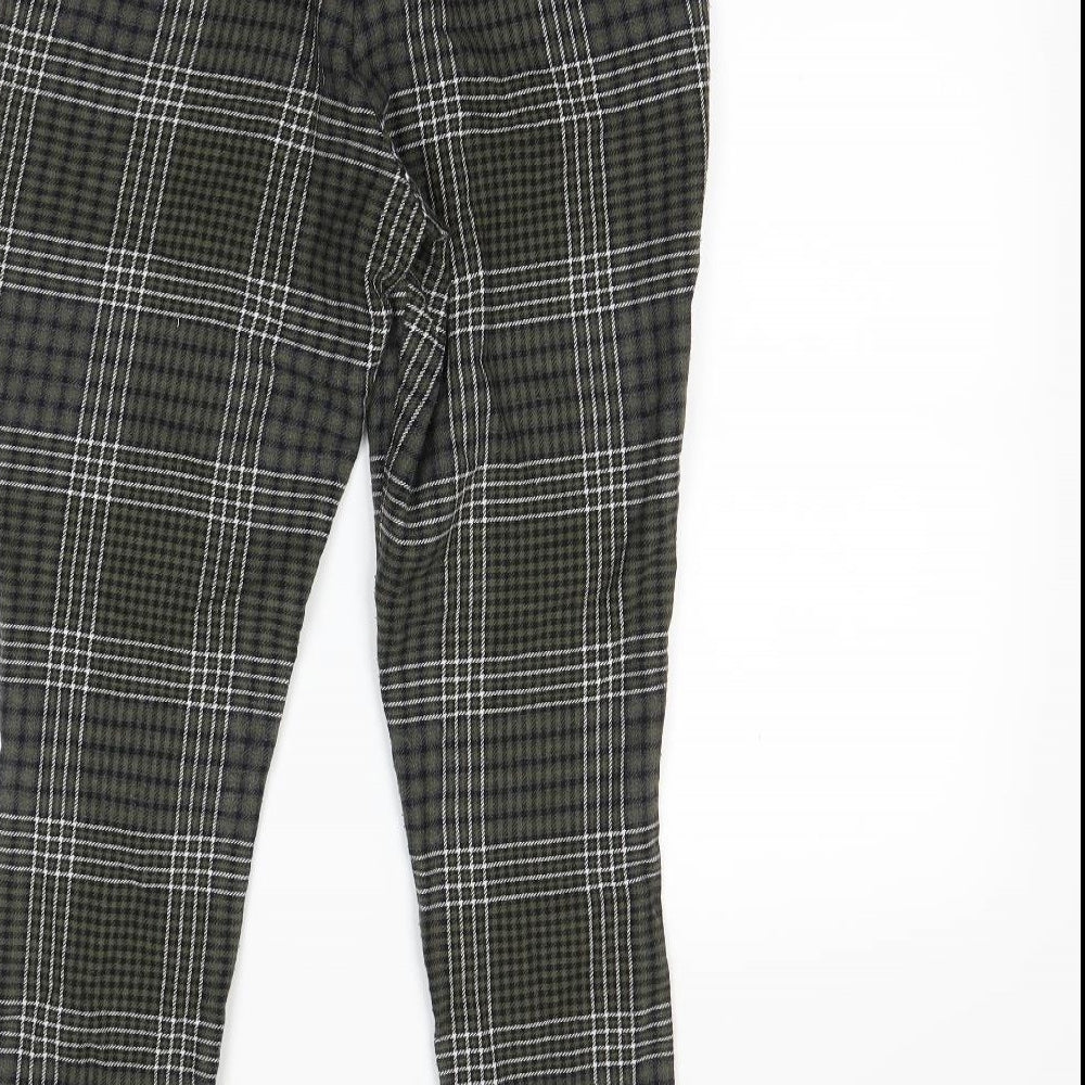 MOTIVI Womens Green Check Dress Pants Trousers Size 6 L25 in