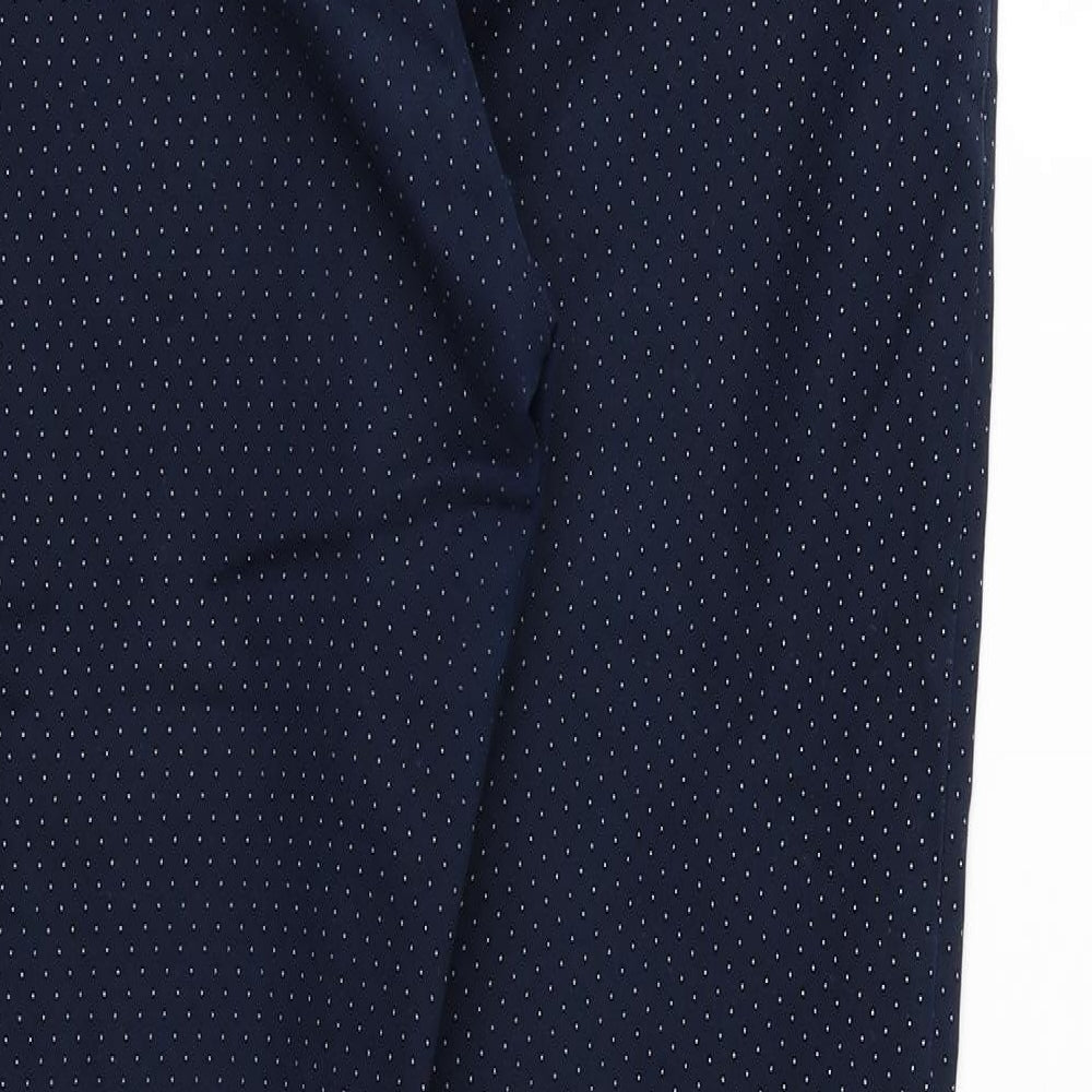 Preworn Womens Blue Polka Dot Cropped Trousers Size 32 in L27 in