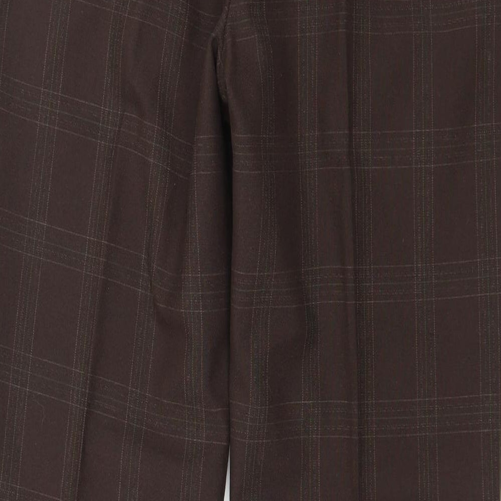 Preworn Womens Brown Check Trousers Size 32 in L29 in