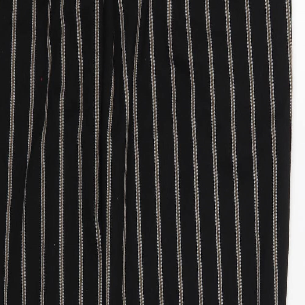 NEXT Womens Black Striped Trousers Size 8 L32 in