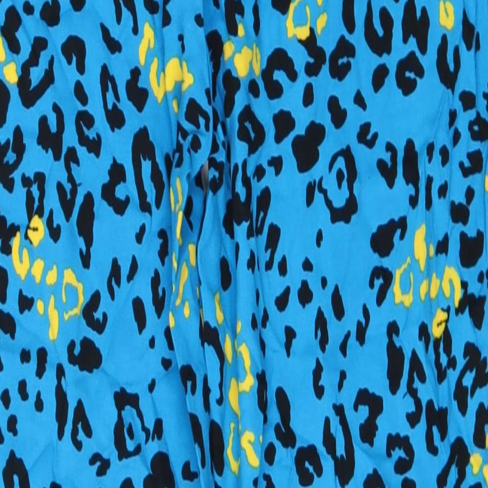 Papaya Womens Blue Animal Print Trousers Size 10 L27 in