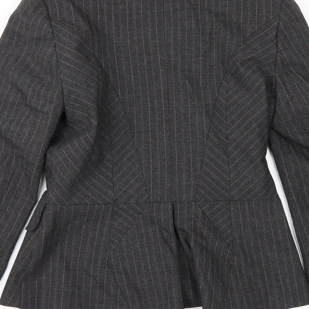 Warehouse Womens Grey Overcoat Coat Size 8