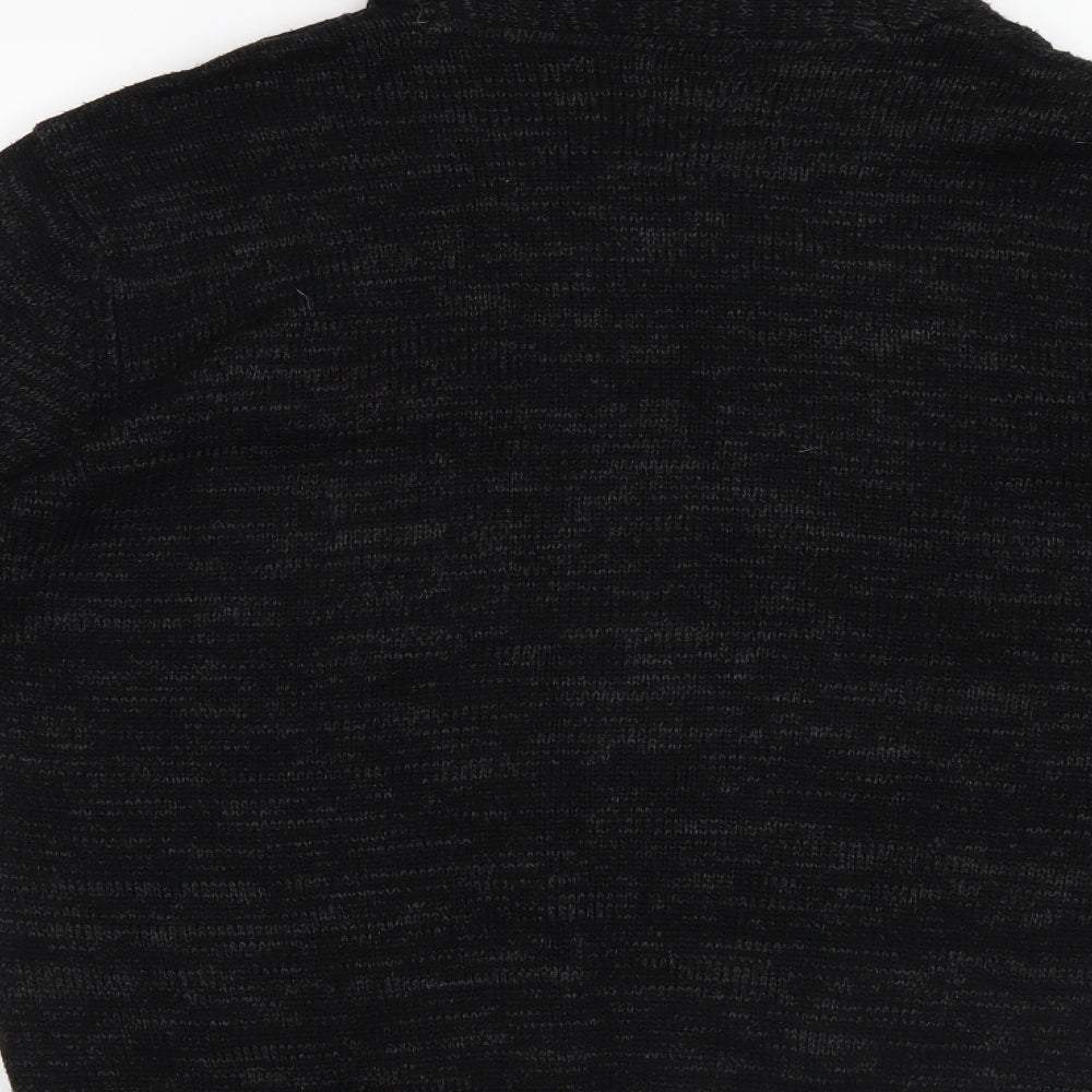 Peacocks Mens Black Knit Jacket Coatigan Size L