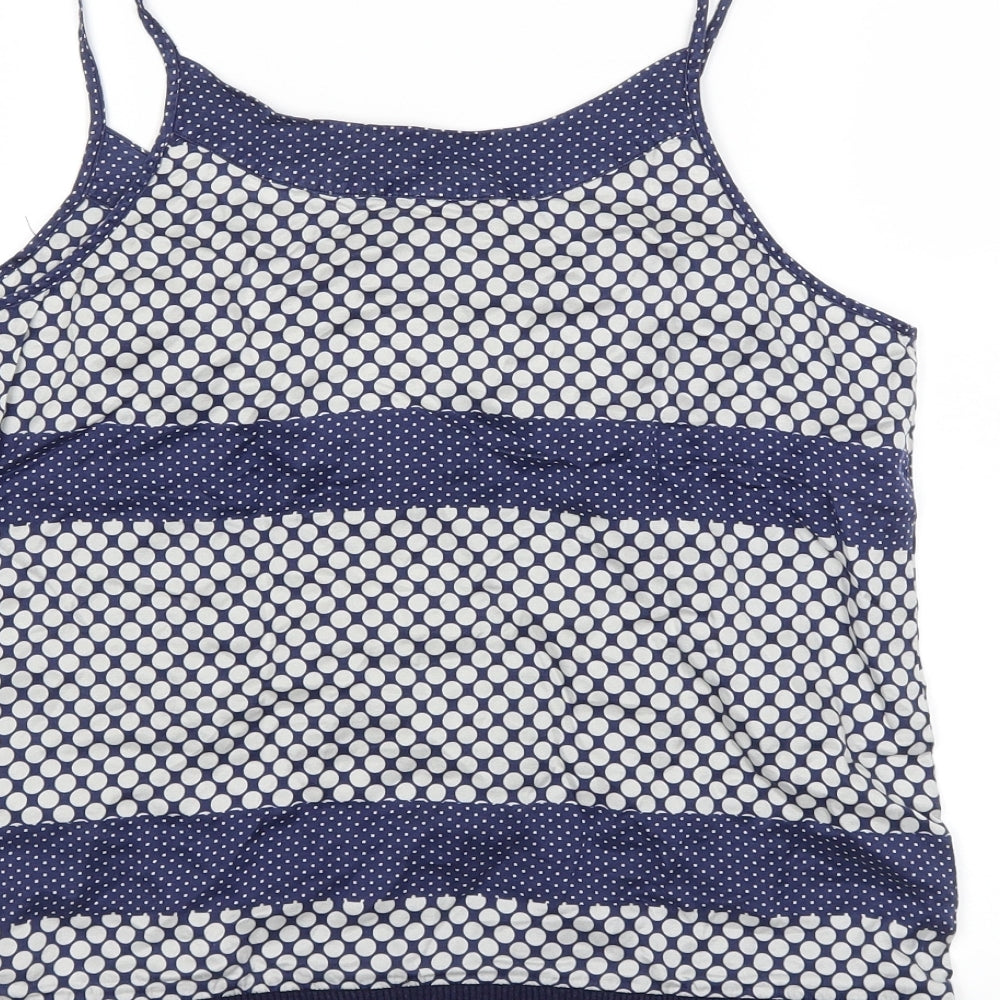 TAM TAM Womens Blue Striped Basic Tank Size 10