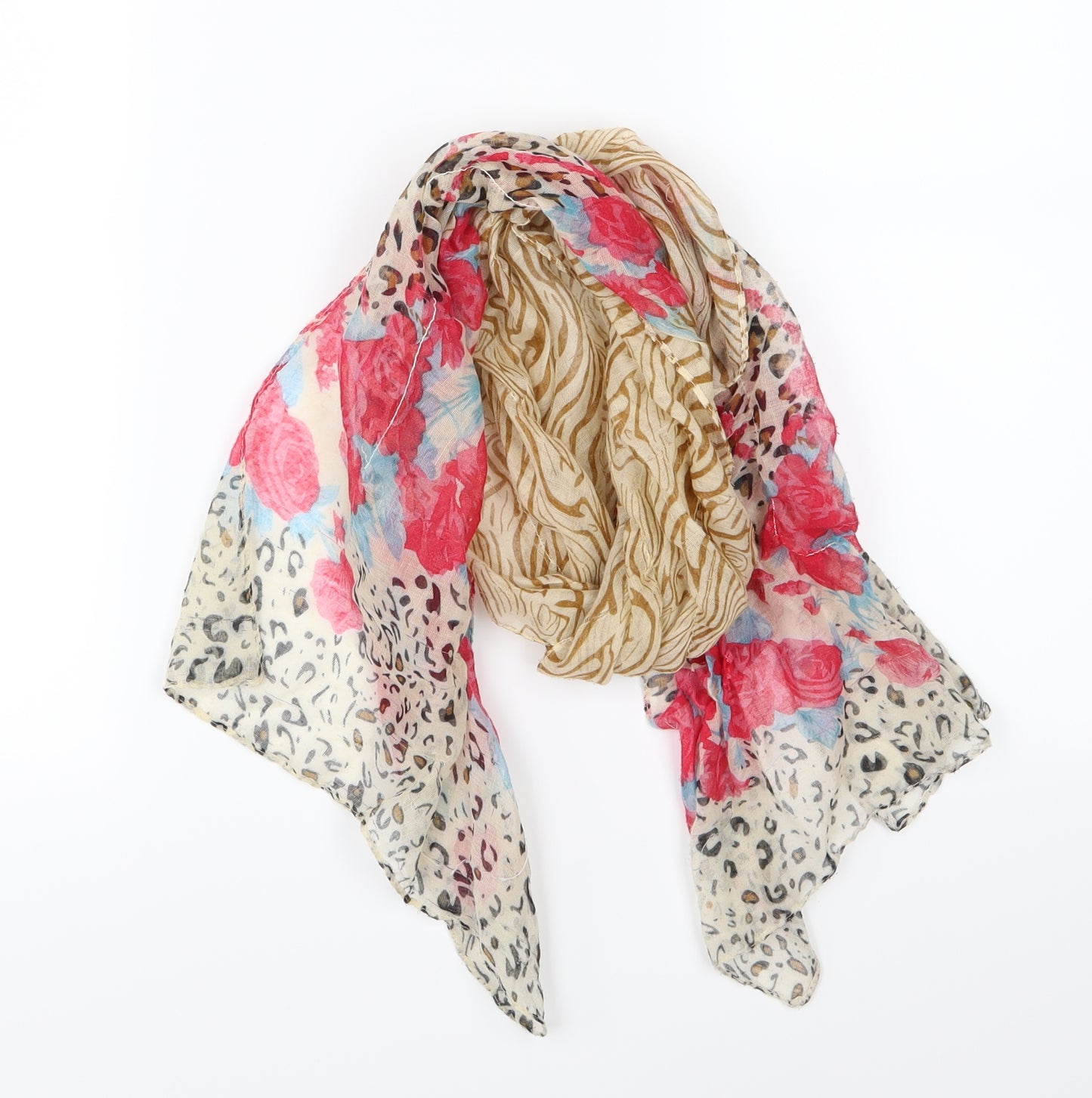 Preworn Womens Multicoloured Animal Print Scarf - floral