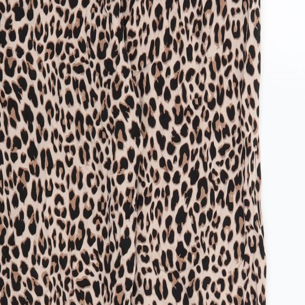 Select Womens Brown Animal Print Trousers Size 10 L26 in