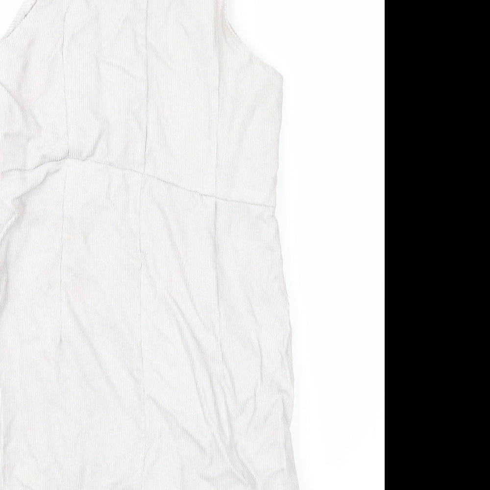 Boohoo Womens White Dungaree One-Piece Size 10