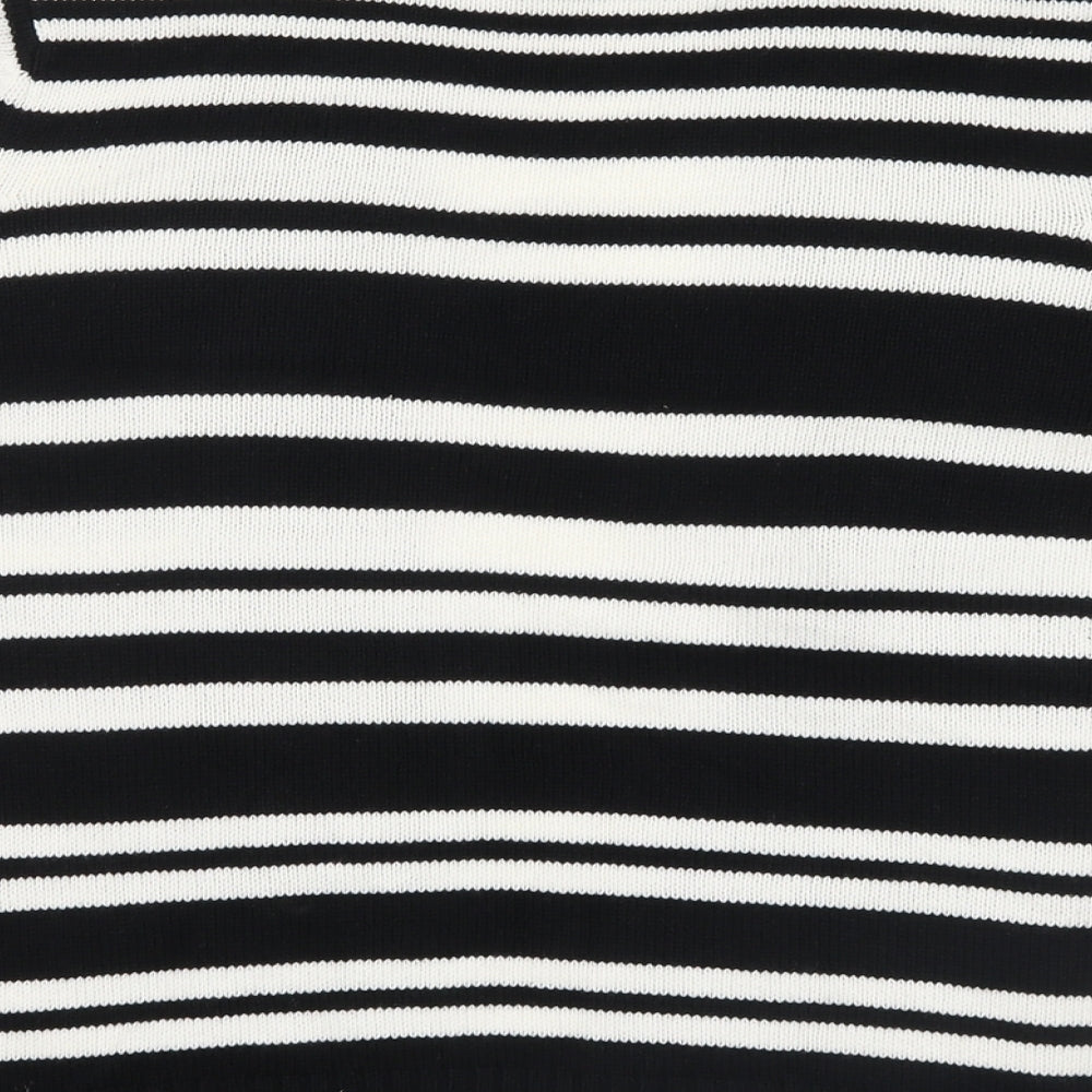 BHS Womens Black Striped Knit Cardigan Jumper Size 14