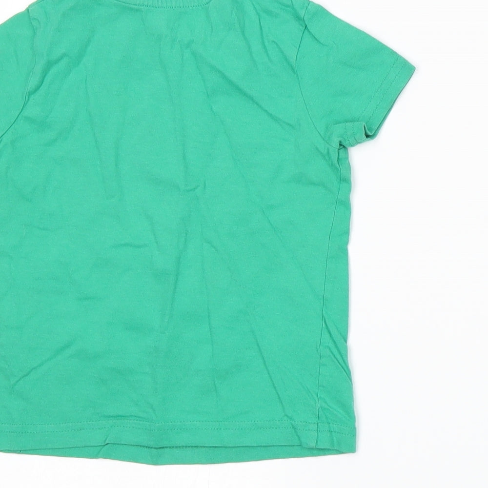 Primark Boys Green Jersey Basic T-Shirt Size 2-3 Years