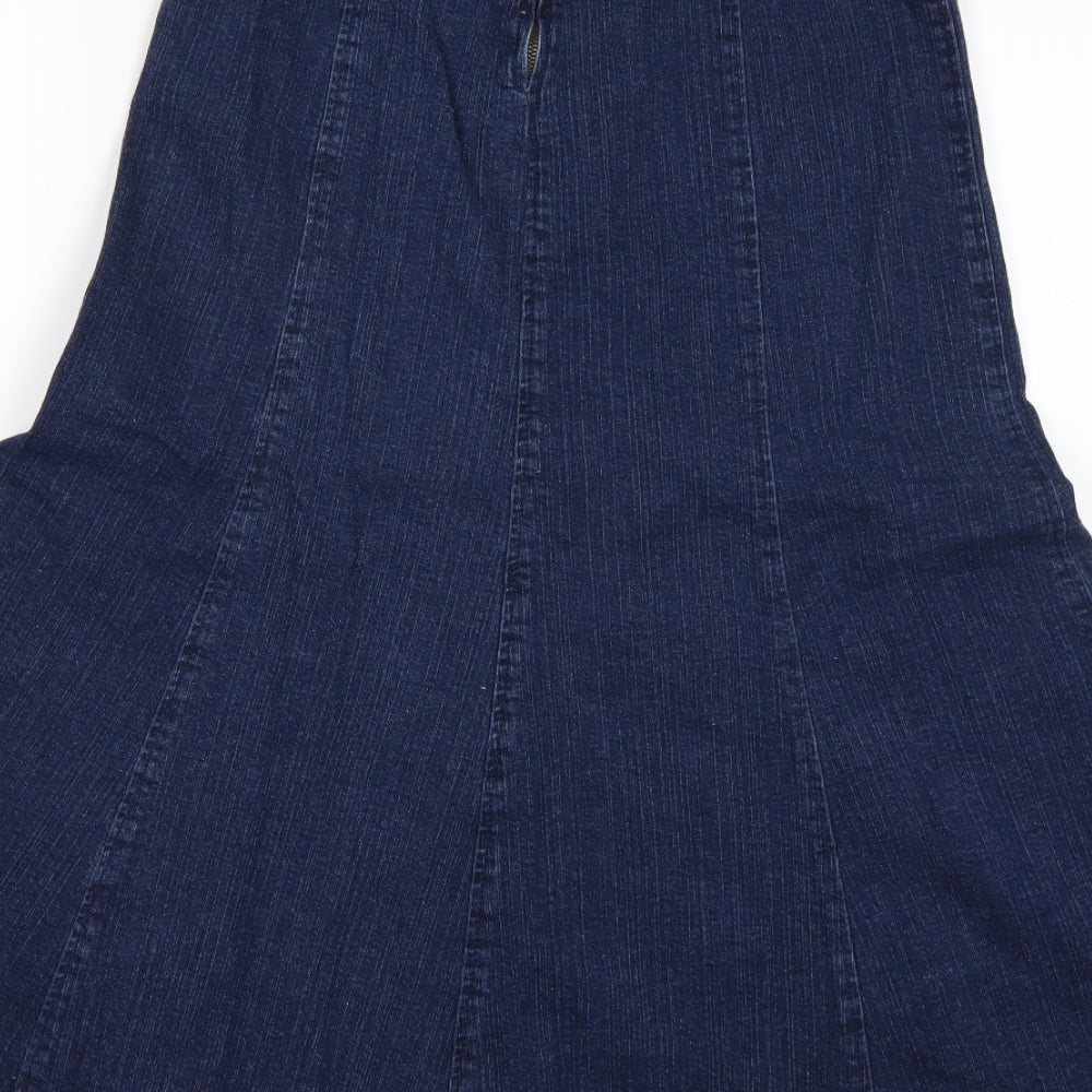 Per Una Womens Blue Denim Swing Skirt Size 10