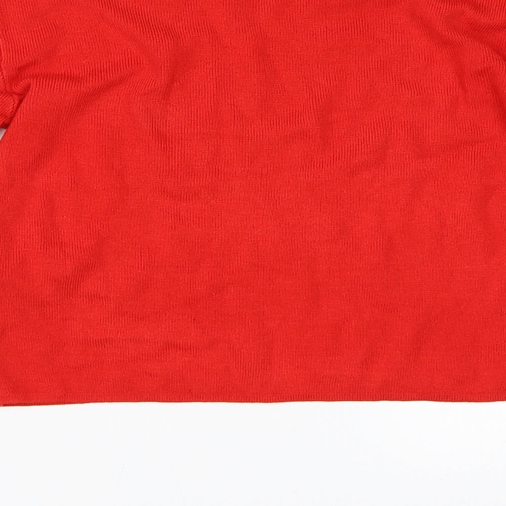 Pull&Bear Womens Red Basic T-Shirt Size M