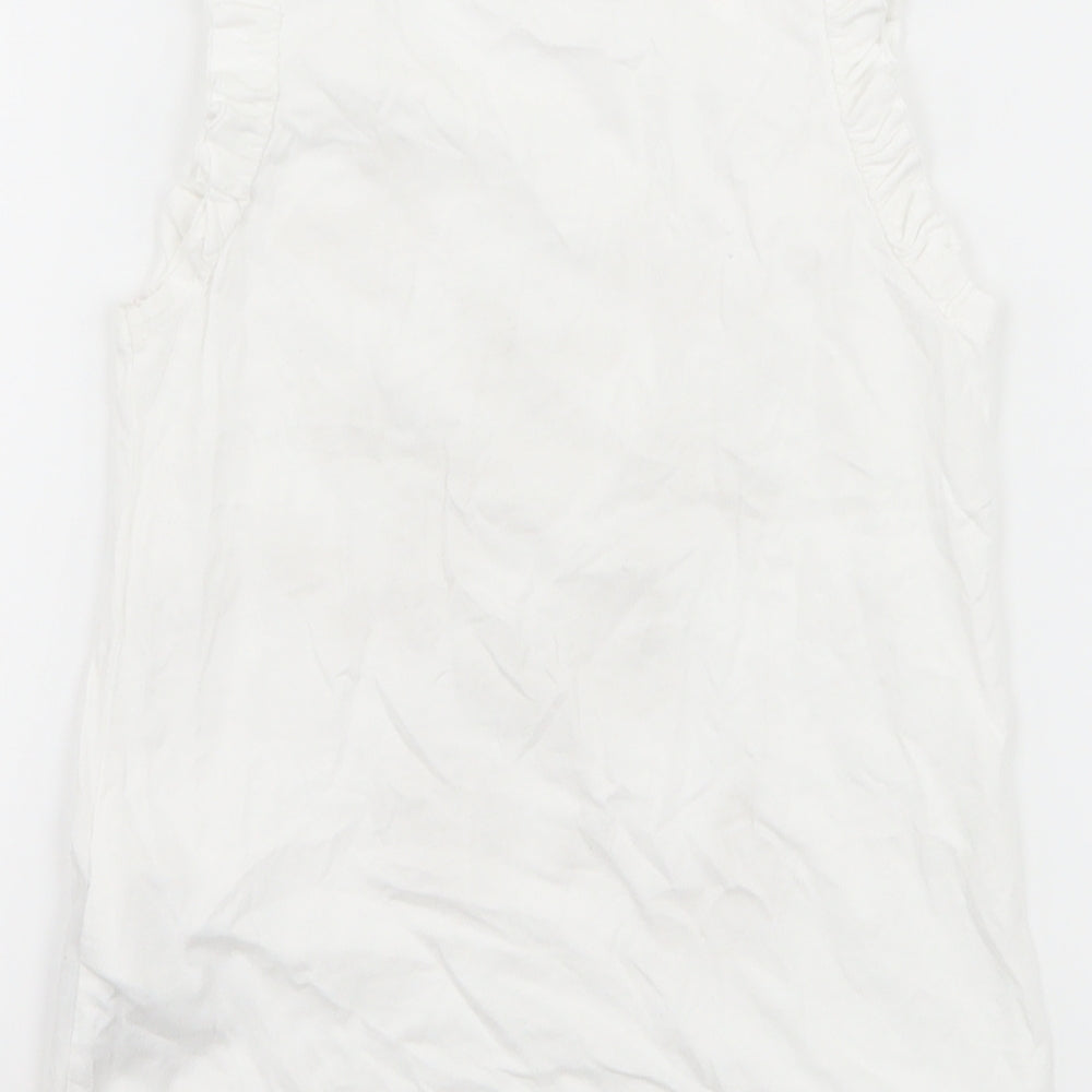 H&M Girls White Basic T-Shirt Size 5-6 Years - butteflies