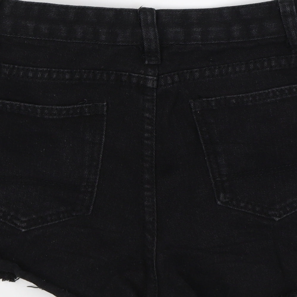 falmer Womens Black Denim Hot Pants Shorts Size S