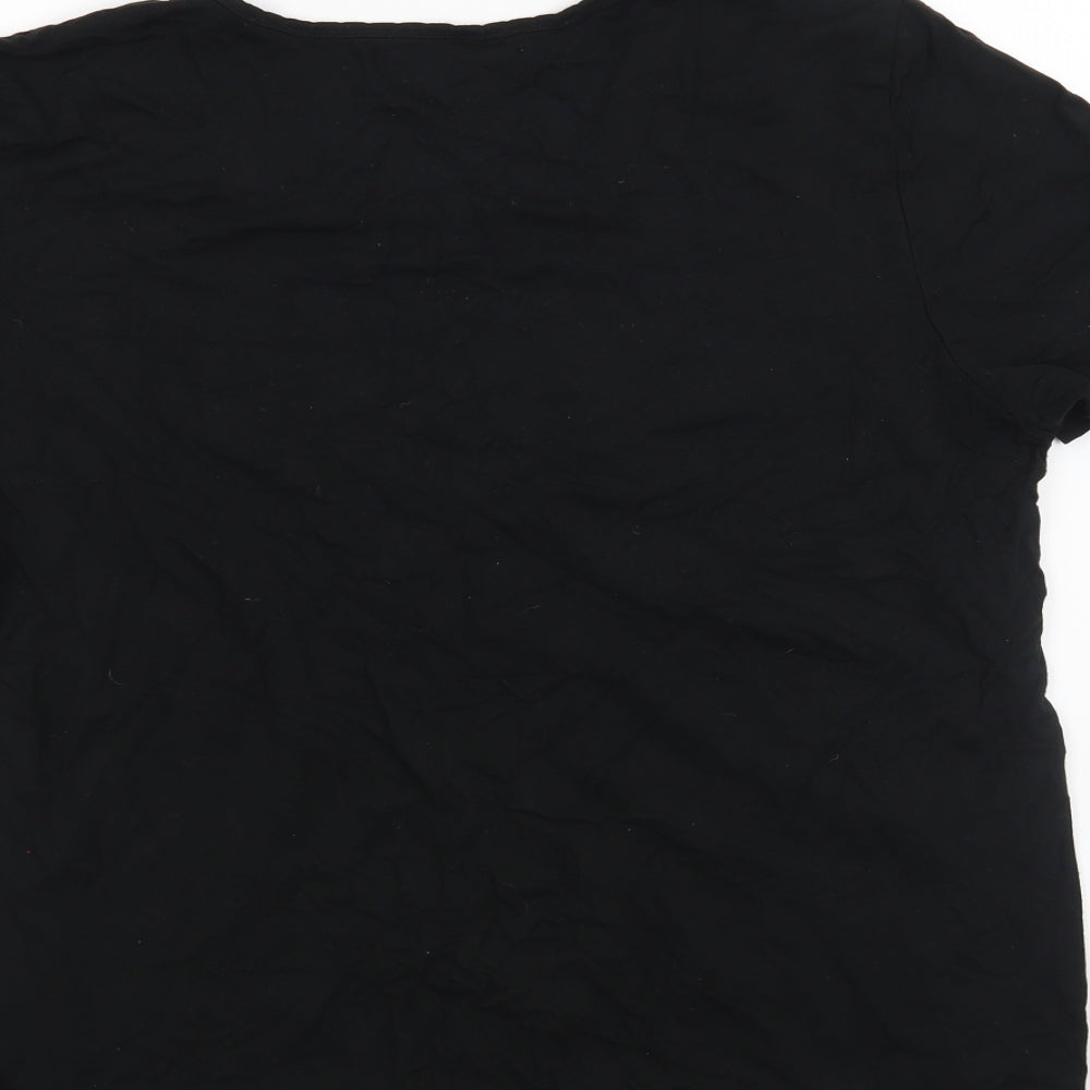 Lindon Womens Black Basic T-Shirt Size 2XL